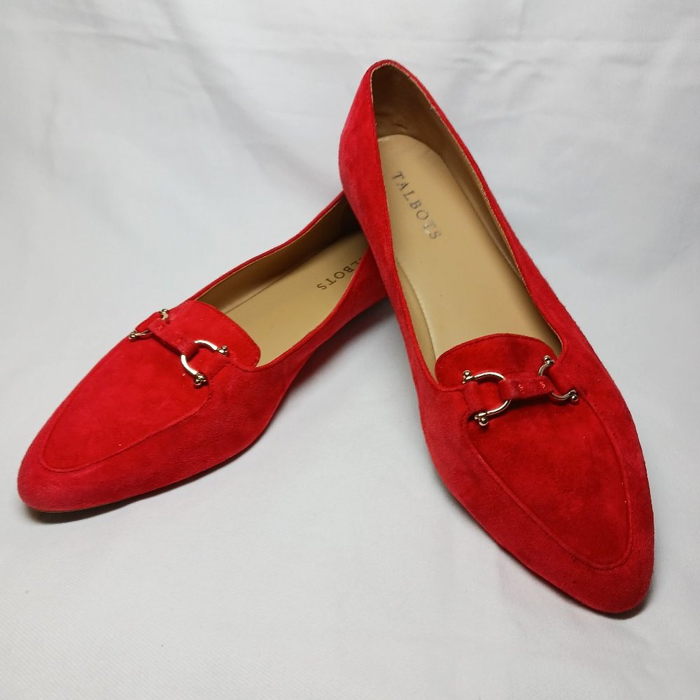 Talbots Francesca Red Suede Flats 8 1/2W